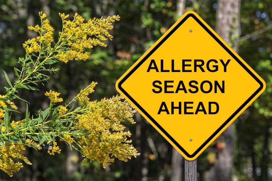 What Does Indoor Air Quality Have to Do With Allergies? Caution Sign - Allergy Season Ahead.