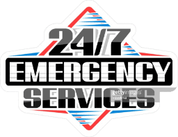 24/7 emergency services icon.